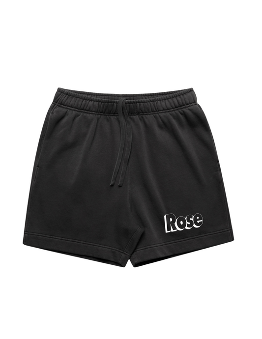 Men's White Block Letter Shorts (Black)