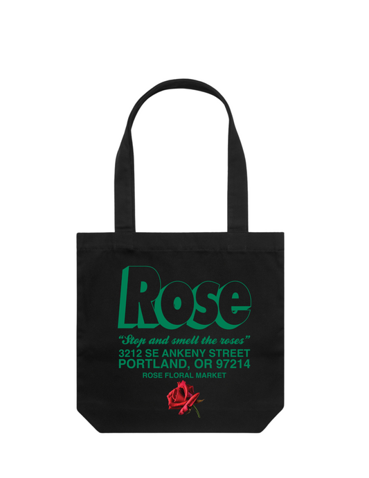 Stop & Smell Flowers Tote (Black)